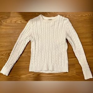 L.L. Bean white knitted sweater